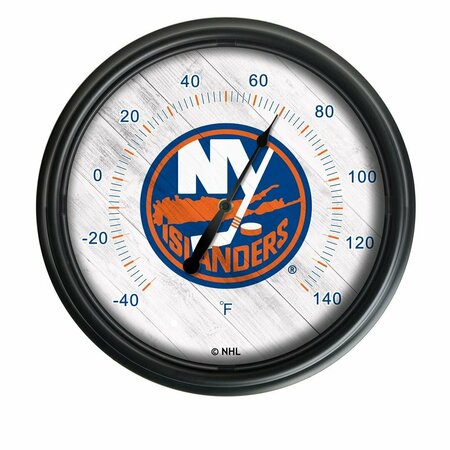 HOLLAND BAR STOOL CO New York Islanders Indoor/Outdoor LED Thermometer ODThrm14BK-08NYIsln